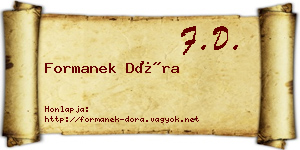 Formanek Dóra névjegykártya