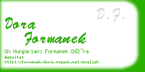 dora formanek business card